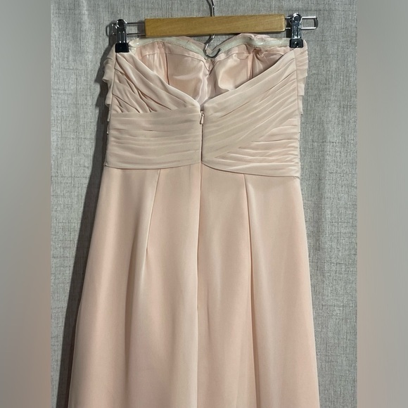 BILL LEVKOFF pale blush pink formal full length dress gown strapless ruched. 0 - Picture 4 of 10